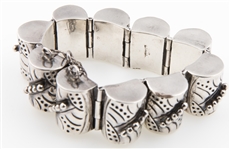 MEXICO STERLING SILVER DOME LINK BRACELET