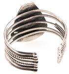 NATIVE AMERICAN STERLING BLACK AGATE CUFF BRACELET