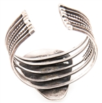 NATIVE AMERICAN STERLING BLACK AGATE CUFF BRACELET