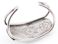NATIVE AMERICAN STERLING TURQUOISE PEARL CUFF BRACELET