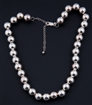 STERLING SILVER BEADED NECKLACE