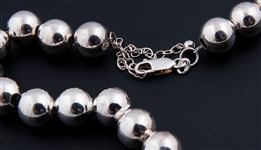 STERLING SILVER BEADED NECKLACE