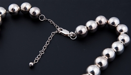 STERLING SILVER BEADED NECKLACE