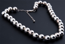 STERLING SILVER BEADED NECKLACE