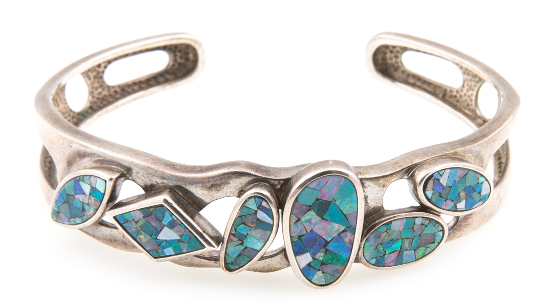 WHITNEY KELLY STERLING SILVER & OPAL CUFF BRACELET