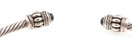 STERLING SILVER & ONYX NECKLACE & CUFF BRACELET SET