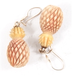 14K YELLOW GOLD TAGUA NUT PINEAPPLE EARRINGS