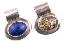 TAXCO STERLING SILVER PENDANTS - JASPER & LAPIS LAZULI