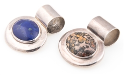 TAXCO STERLING SILVER PENDANTS - JASPER & LAPIS LAZULI