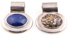 TAXCO STERLING SILVER PENDANTS - JASPER & LAPIS LAZULI