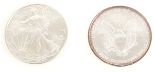 2003 AMERICAN SILVER EAGLE ONE OUNCE COINS UNC.