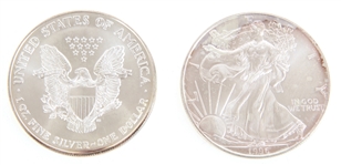 1996 AMERICAN SILVER EAGLE ONE OUNCE COINS UNC.