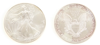 1996 AMERICAN SILVER EAGLE ONE OUNCE COINS UNC.