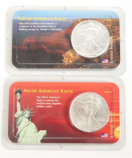 UNITED STATES SILVER 1 OUNCE EAGLES - 1991 & 1993