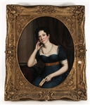 ROBERT STREET 19TH C. OIL ON CANVAS PORTRAIT OF A WOMAN