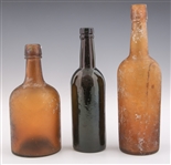 19TH C. GLASS BOTTLES - LOT OF 3