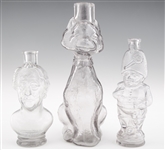 FIGURAL GLASS BOTTLES - LOT OF 3
