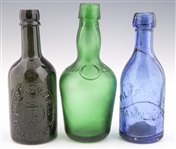 LATE 19TH C. GLASS BOTTLES - LOT OF 3