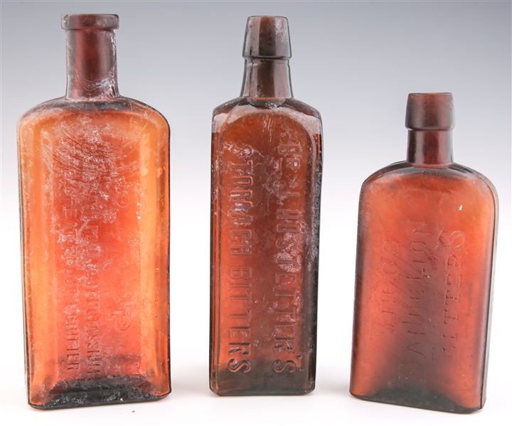 LATE 19TH C. GLASS BITTERS BOTTLES - LOT OF 3