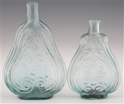 VIOLIN SCROLL AND STAR FLASKS - LOT OF 2
