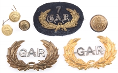 GRAND ARMY OF THE REPUBLIC CAP BADGES AND BUTTONS