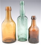 19TH C. GLASS BOTTLES - LOT OF 3
