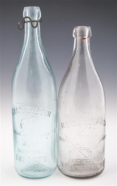 CHAS. WILSON & R.S. DUNLOP CANADIAN BOTTLES - LOT OF 2