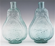 19TH C. VIOLIN SCROLL AND STAR FLASKS - LOT OF 2