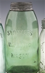 QUART AND HALF GALLON GLASS FRUIT JARS - LOT OF 3