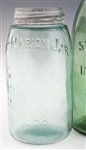 QUART AND HALF GALLON GLASS FRUIT JARS - LOT OF 3