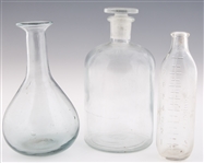 SCIENTIFIC GLASS FLASKS - LOT OF 3