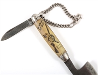 1950s IMPERIAL DISNEY HATCHET POCKETKNIFE & KEYCHAIN