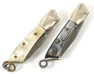 MINIATURE GERMAN FIGURAL CLASPED HANDS POCKETKNIVES