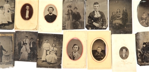 19TH C. TINTYPE PORTRAITS - LOT OF 28