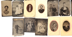 19TH C. TINTYPE PORTRAITS - LOT OF 28