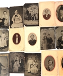 19TH C. TINTYPE PORTRAITS - LOT OF 28