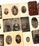 19TH C. TINTYPE PORTRAITS - LOT OF 28