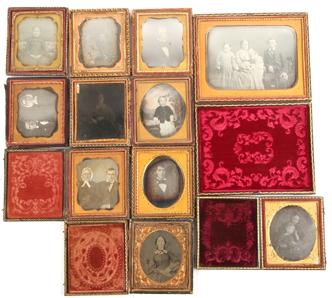 19TH C. DAGUERREOTYPE PORTRAITS - LOT OF 11