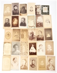 CDV PORTRAITS OF WOMEN & CHILDREN - LOT OF 30