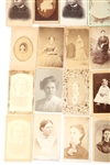 CDV PORTRAITS OF WOMEN & CHILDREN - LOT OF 30