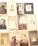 CDV PORTRAITS OF WOMEN & CHILDREN - LOT OF 30