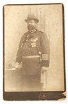 19TH C. CABINET CARD OF A DECORATED GERMAN HUNTER