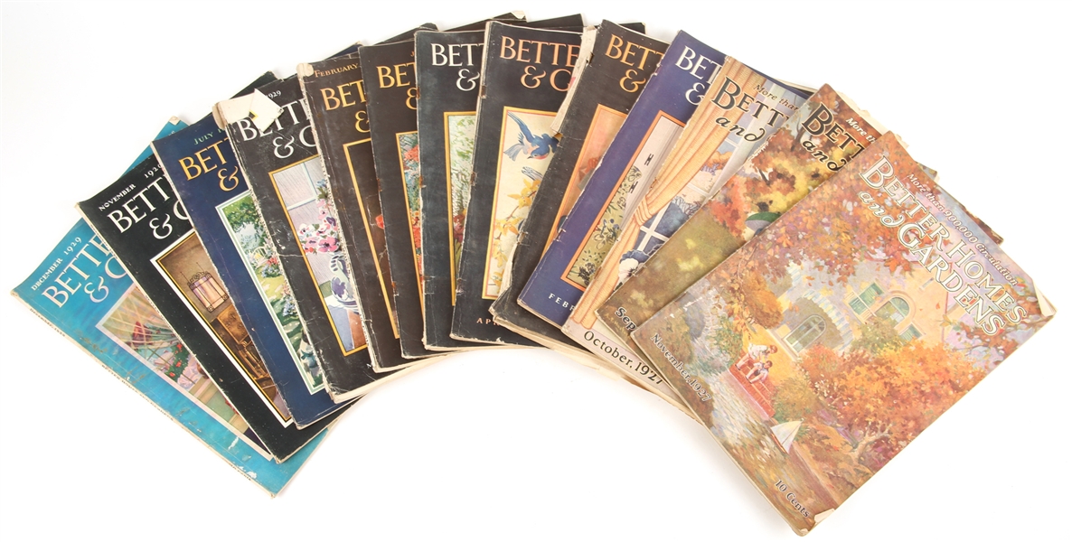 LATE 1920s BETTER HOMES & GARDENS MAGAZINES - LOT OF 13