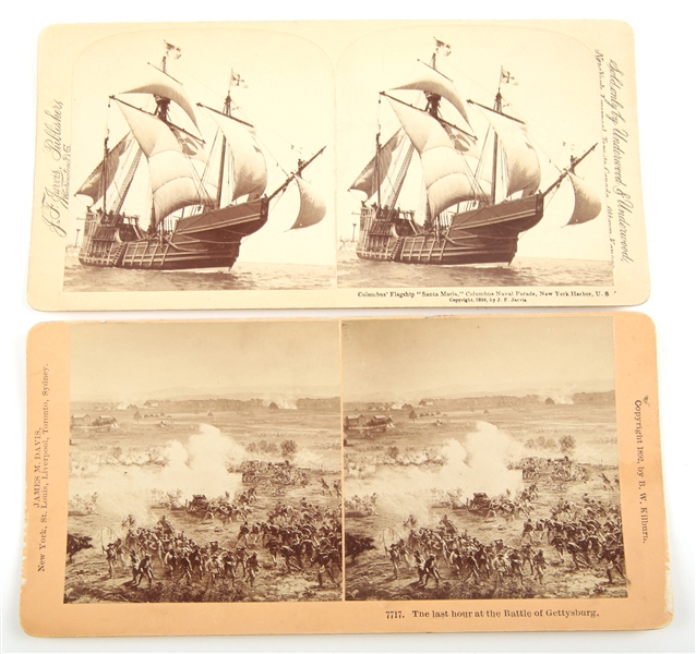 LATE 19TH C. STEREOVIEWS - GETTYSBURG & SANTA MARIA