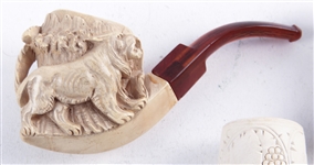 MEERSCHAUM CARVED FIGURAL PIPES - LOT OF 5