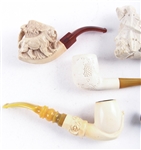 MEERSCHAUM CARVED FIGURAL PIPES - LOT OF 5