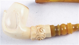 MEERSCHAUM CARVED FIGURAL PIPES - LOT OF 5