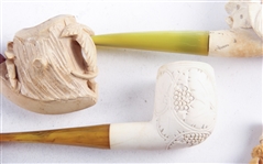 MEERSCHAUM CARVED FIGURAL PIPES - LOT OF 5