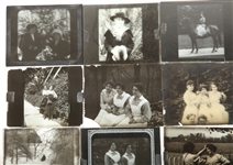 19TH C. LANTERN GLASS SLIDES - WOMEN & MEN 