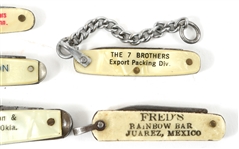 MINI ADVERTISING PROMOTIONAL POCKETKNIVES - LOT OF 5